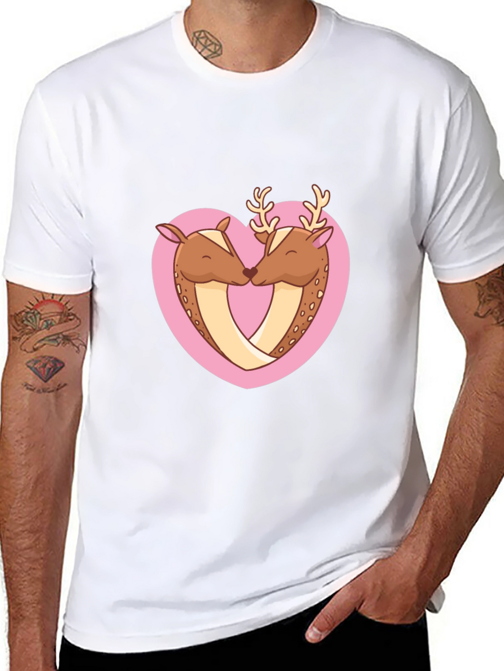 Deer Love Heart Graphic Tee
