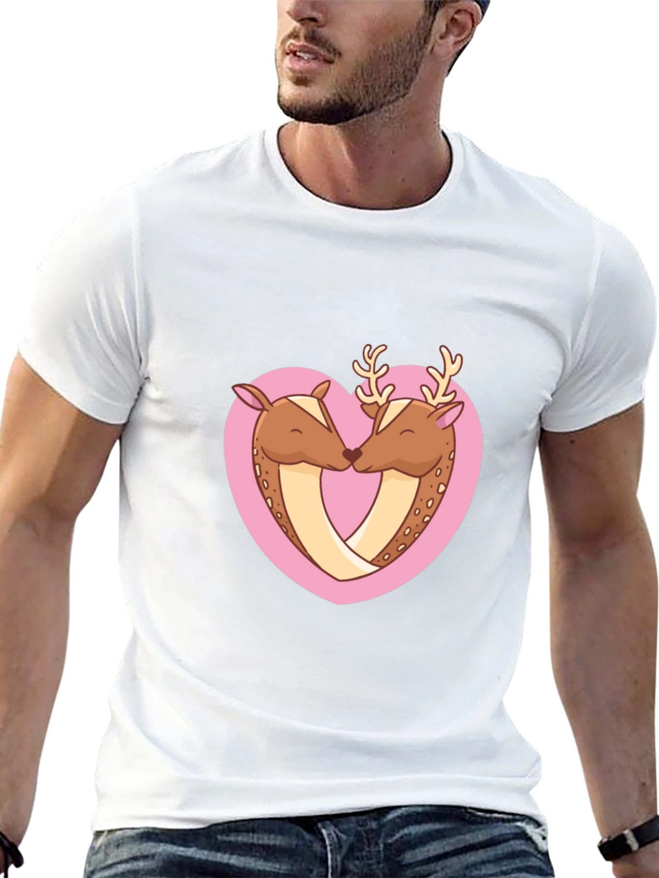 Deer Love Heart Graphic Tee
