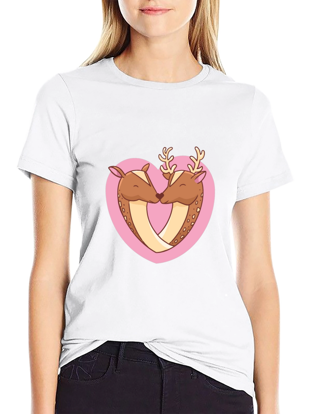 Deer Love Heart Graphic Tee