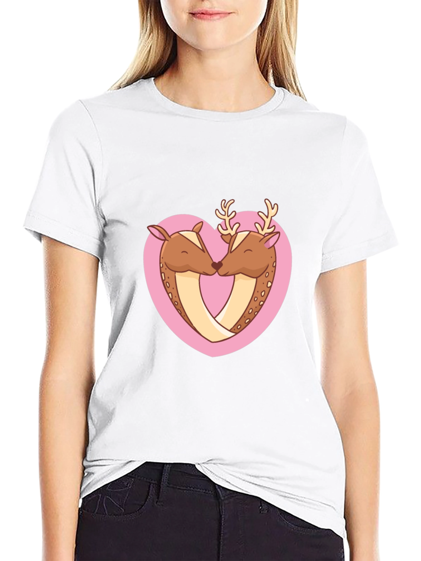 Deer Love Heart Graphic Tee