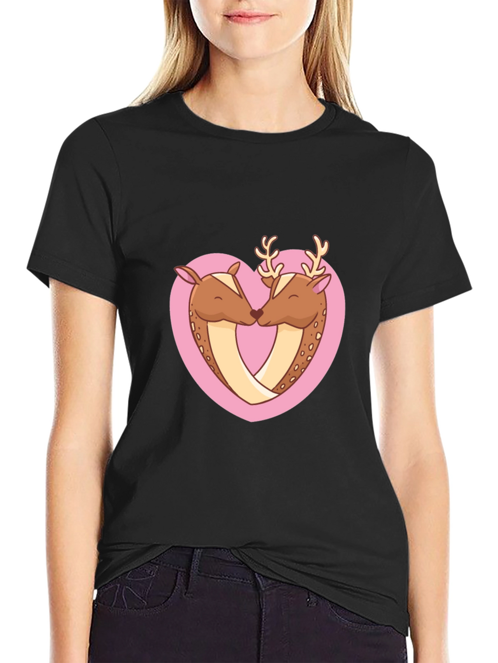 Deer Love Heart Graphic Tee