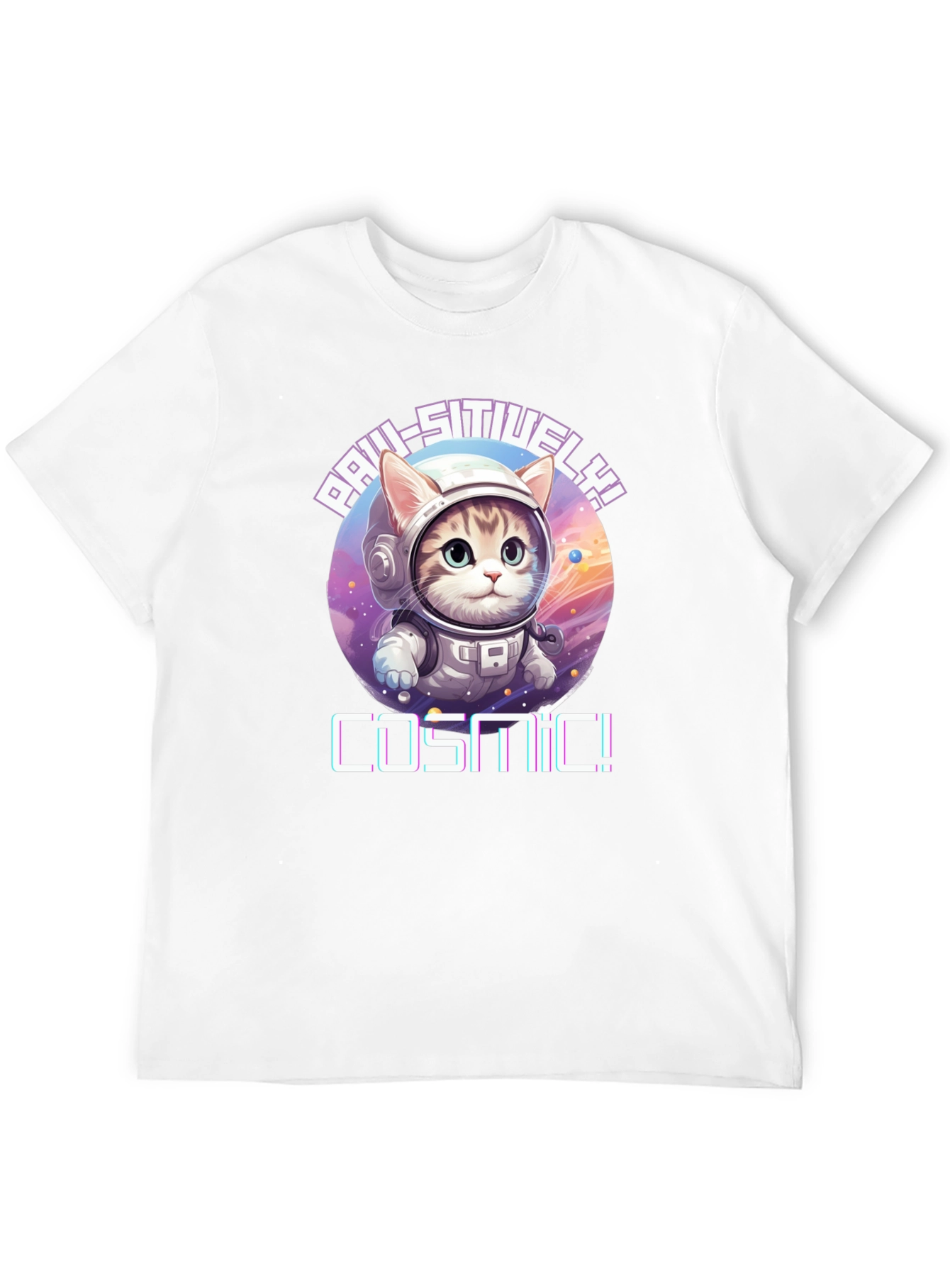 Cosmic Cat T-Shirt - Paw-sitive Vibes!