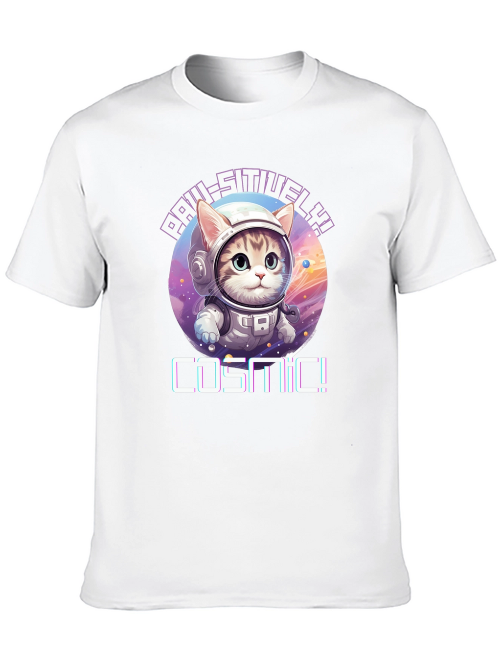 Cosmic Cat T-Shirt - Paw-sitive Vibes!
