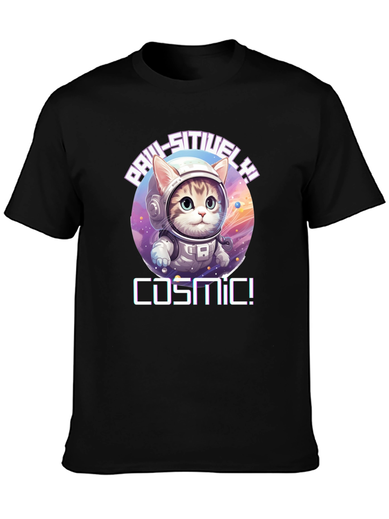 Cosmic Cat T-Shirt - Paw-sitive Vibes!