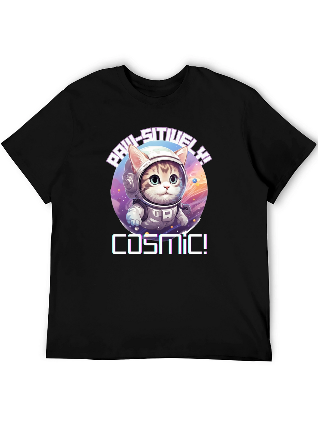 Cosmic Cat T-Shirt - Paw-sitive Vibes!