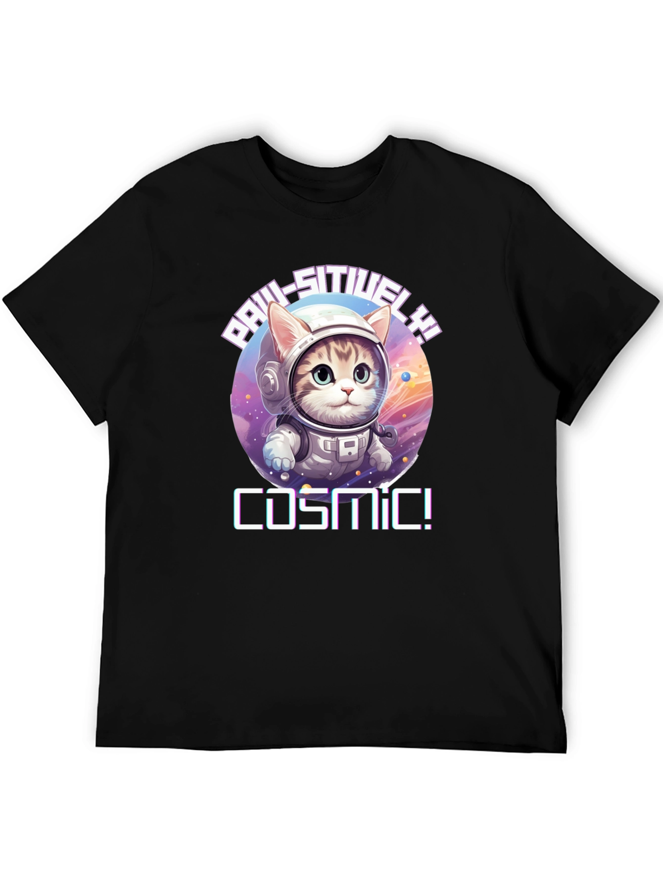 Cosmic Cat T-Shirt - Paw-sitive Vibes!