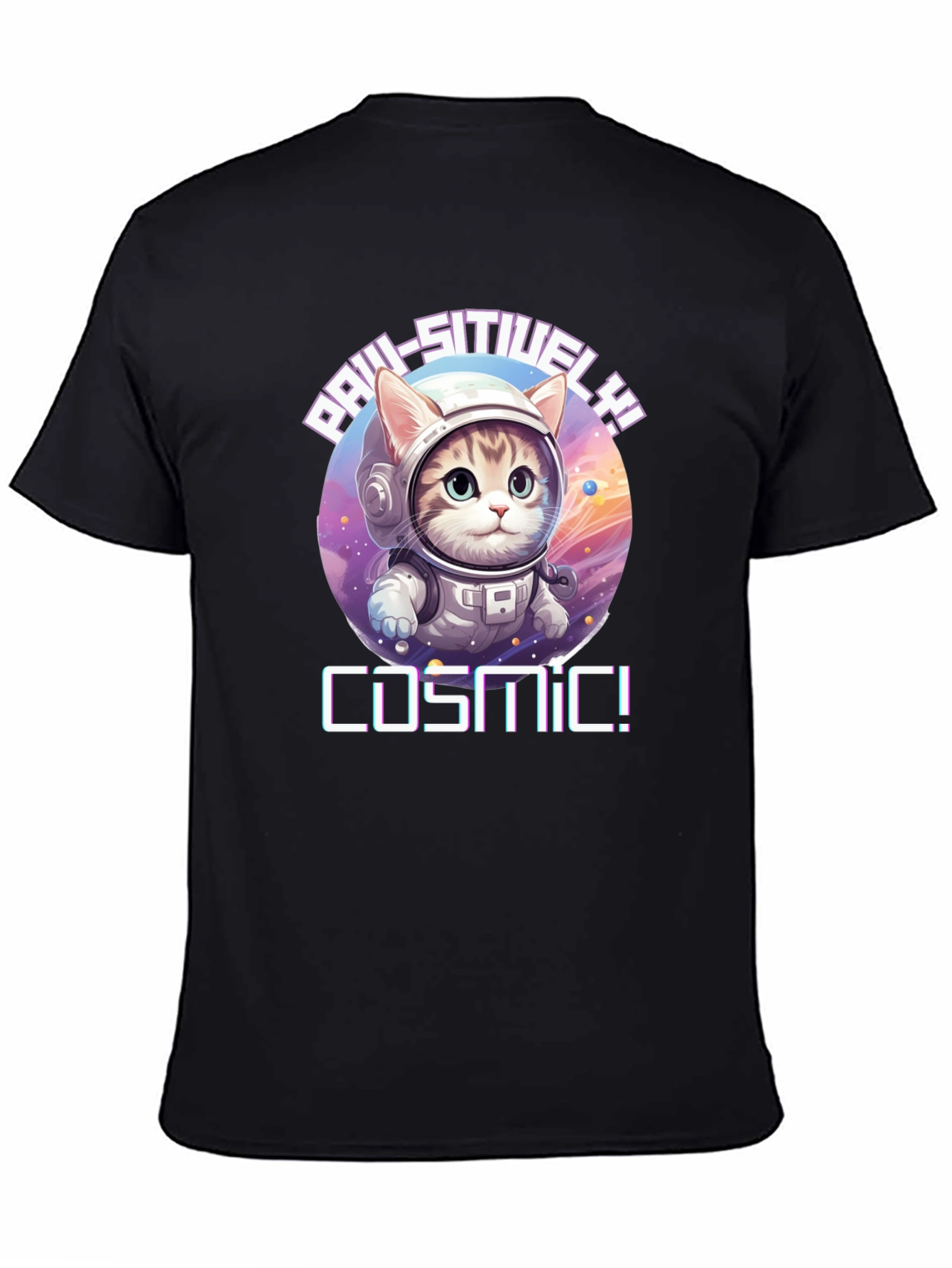 Cosmic Cat T-Shirt - Paw-sitive Vibes!