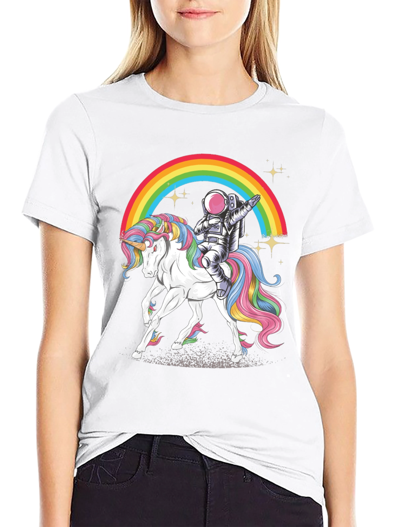 Astronaut Dab Unicorn Rainbow T-Shirt