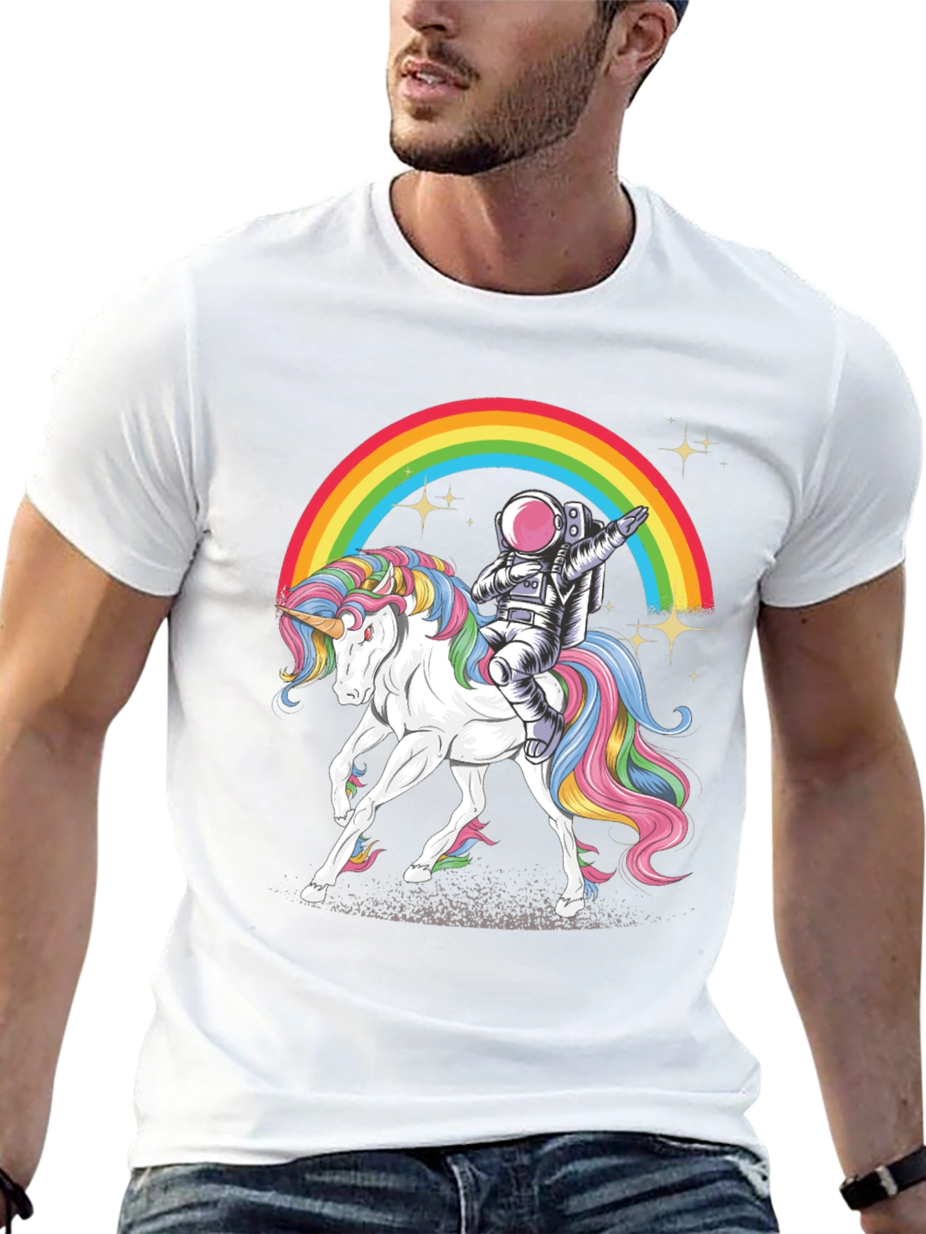 Astronaut Dab Unicorn Rainbow T-Shirt