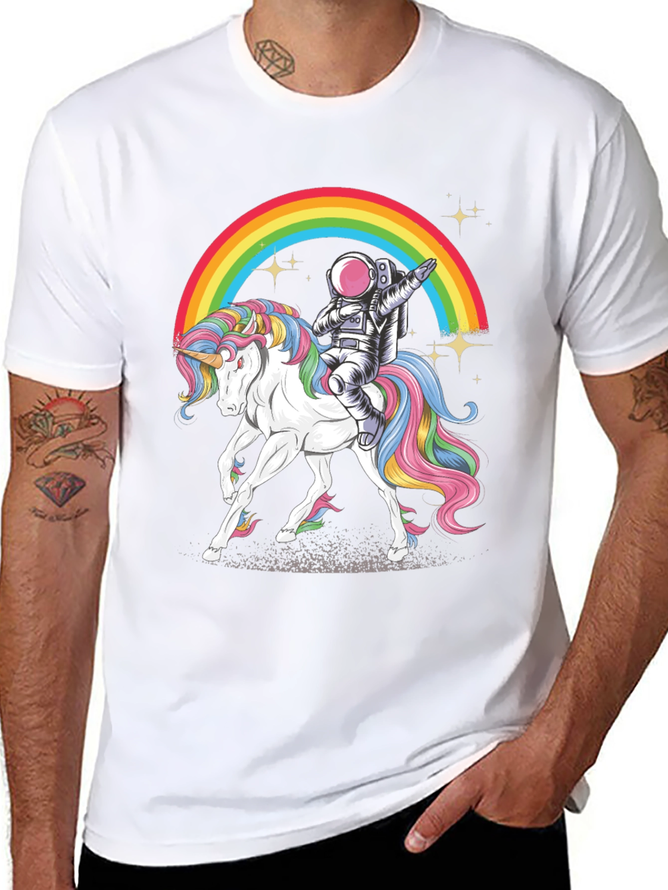 Astronaut Dab Unicorn Rainbow T-Shirt
