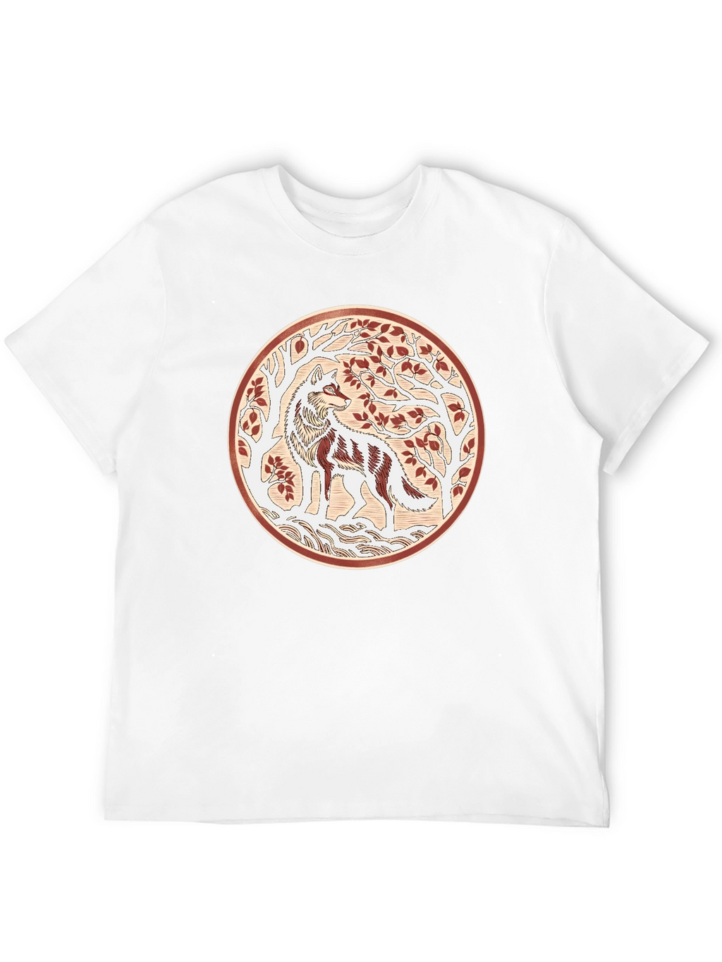 Artistic Wolf Graphic Black T-Shirt