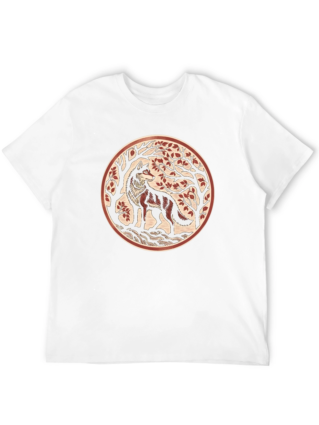 Artistic Wolf Graphic Black T-Shirt