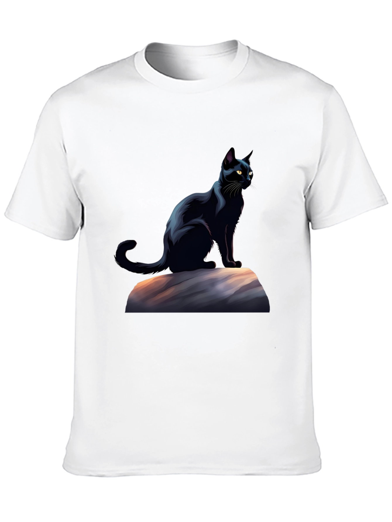 Black Cat Graphic T-Shirt - Stylish Mens Tee