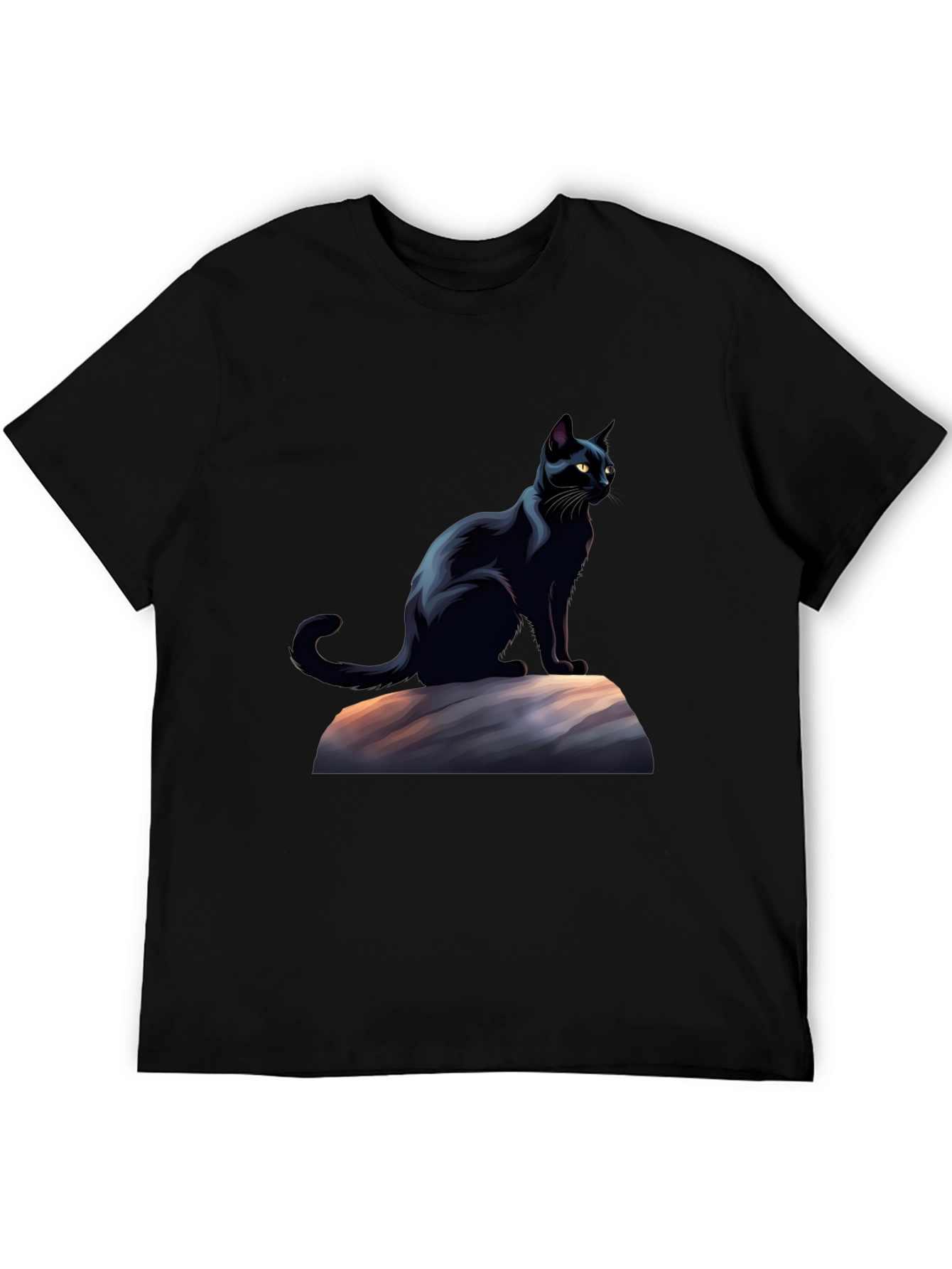 Black Cat Graphic T-Shirt - Stylish Mens Tee