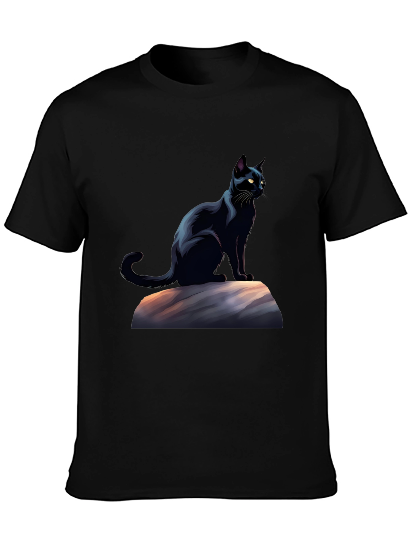 Black Cat Graphic T-Shirt - Stylish Mens Tee