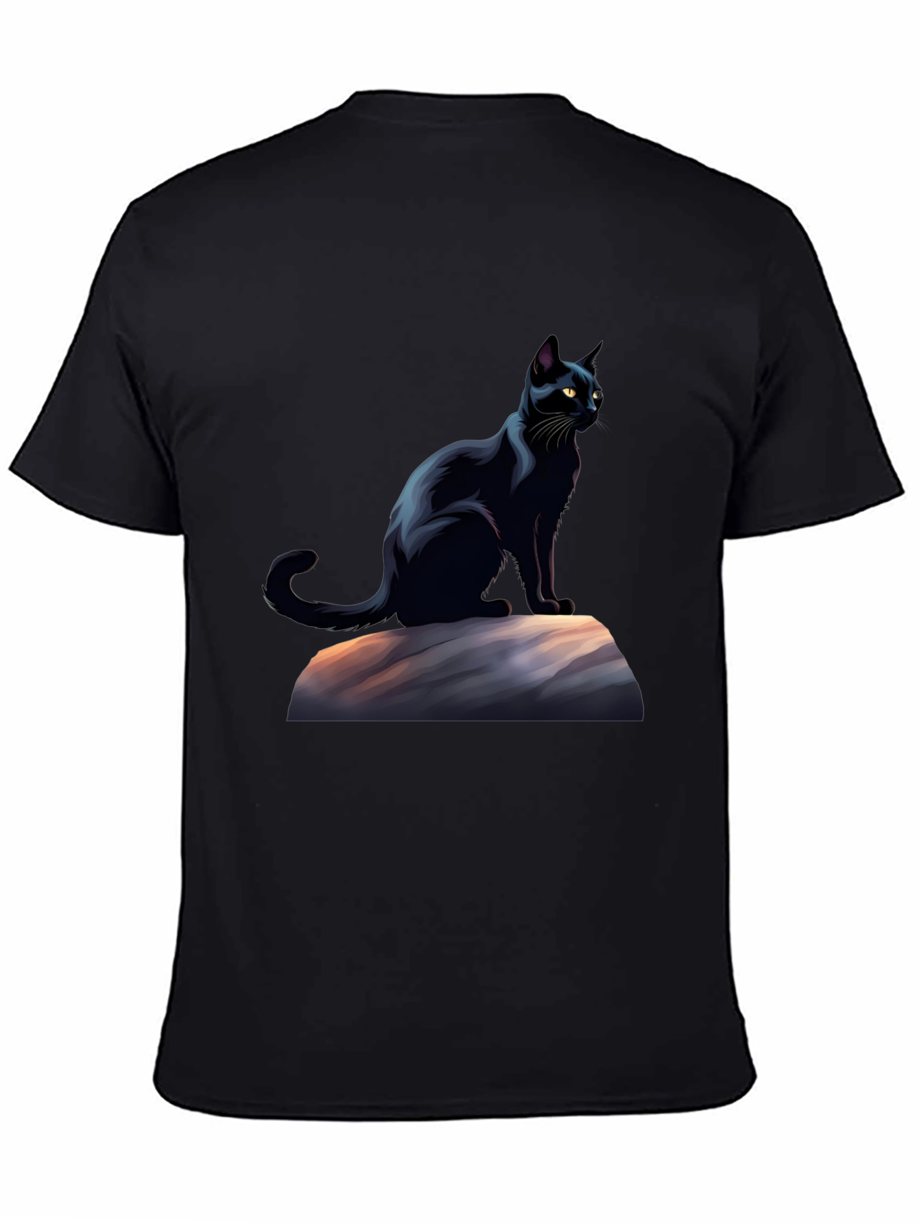 Black Cat Graphic T-Shirt - Stylish Mens Tee