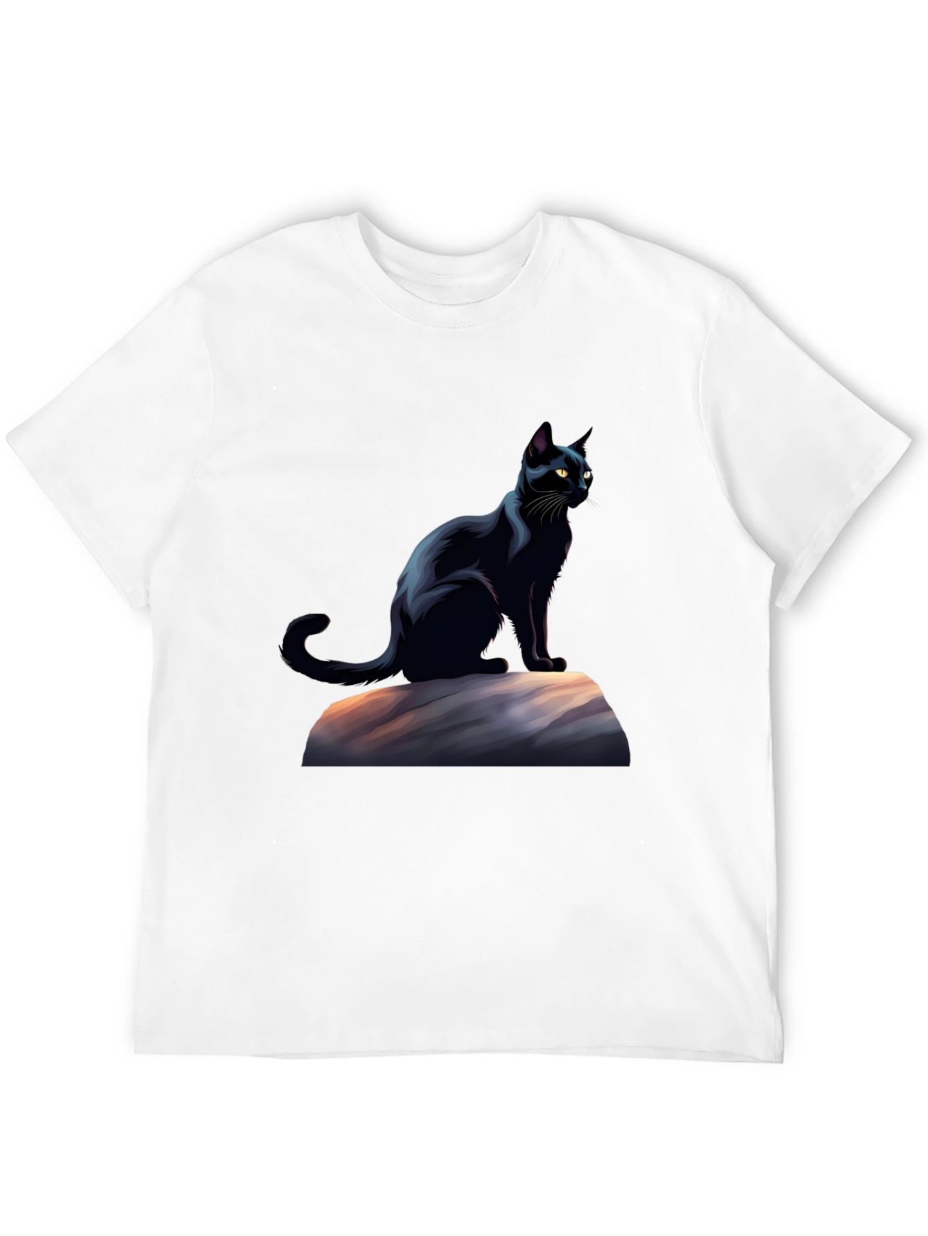 Black Cat Graphic T-Shirt - Stylish Mens Tee