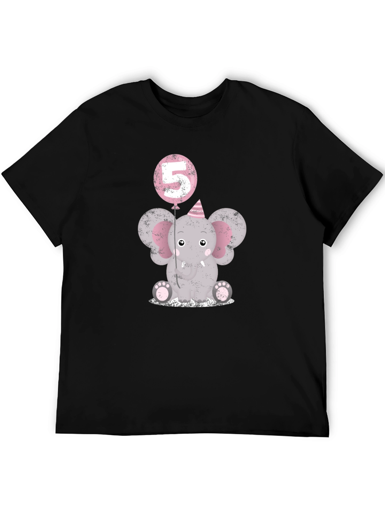 Birthday Elephant T-Shirt - Number 5 Balloon