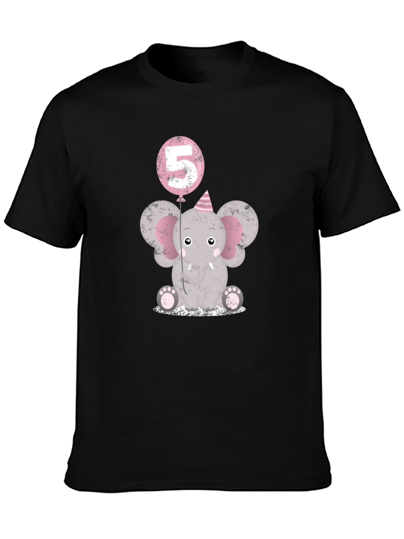 Birthday Elephant T-Shirt - Number 5 Balloon