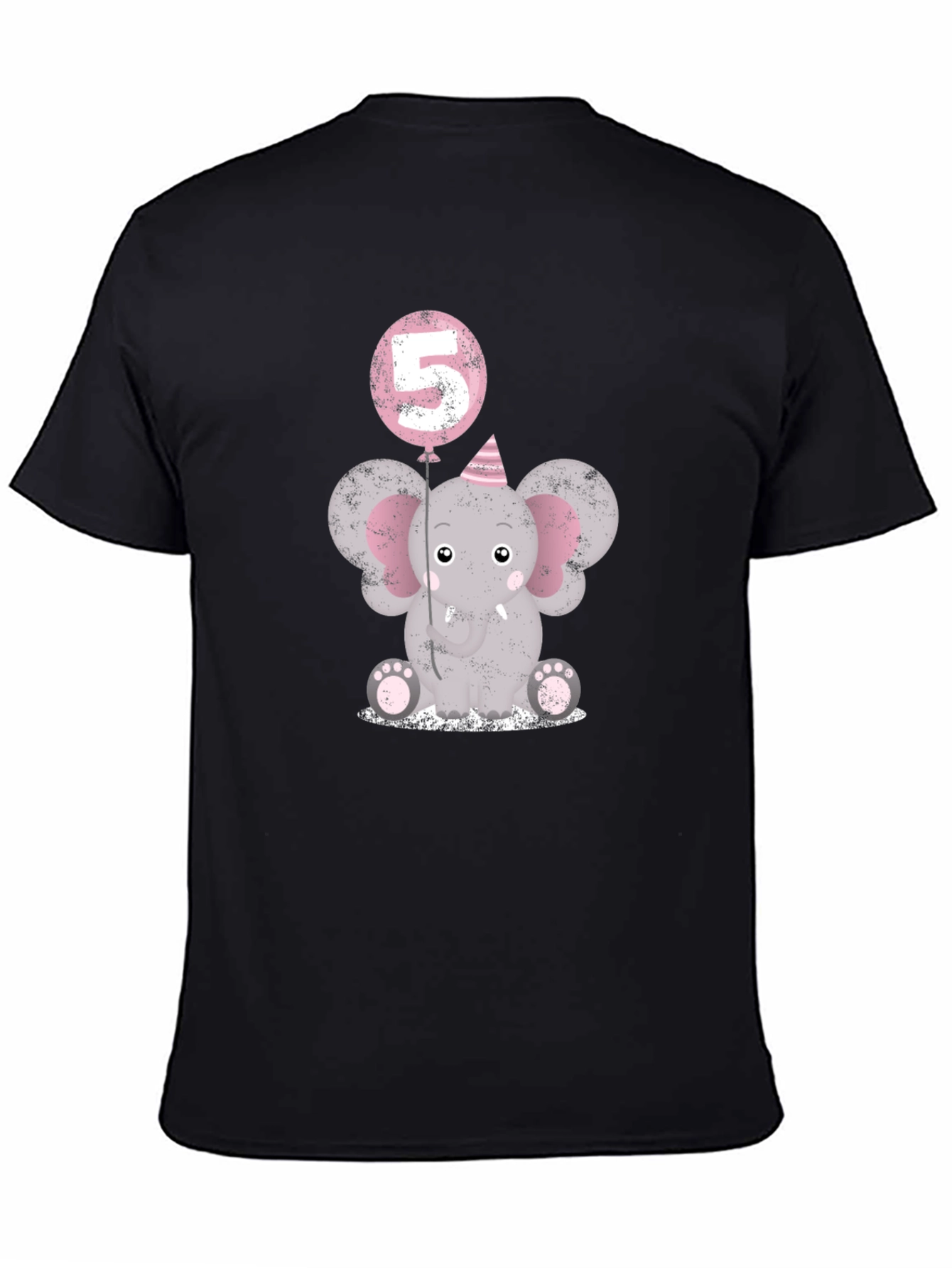 Birthday Elephant T-Shirt - Number 5 Balloon
