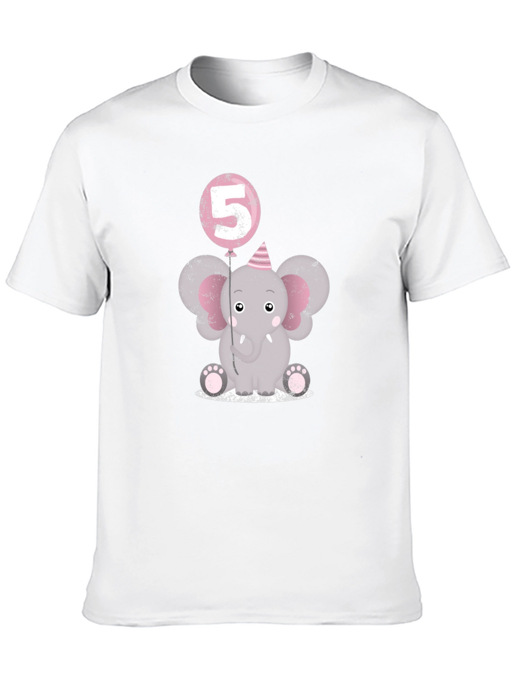Birthday Elephant T-Shirt - Number 5 Balloon