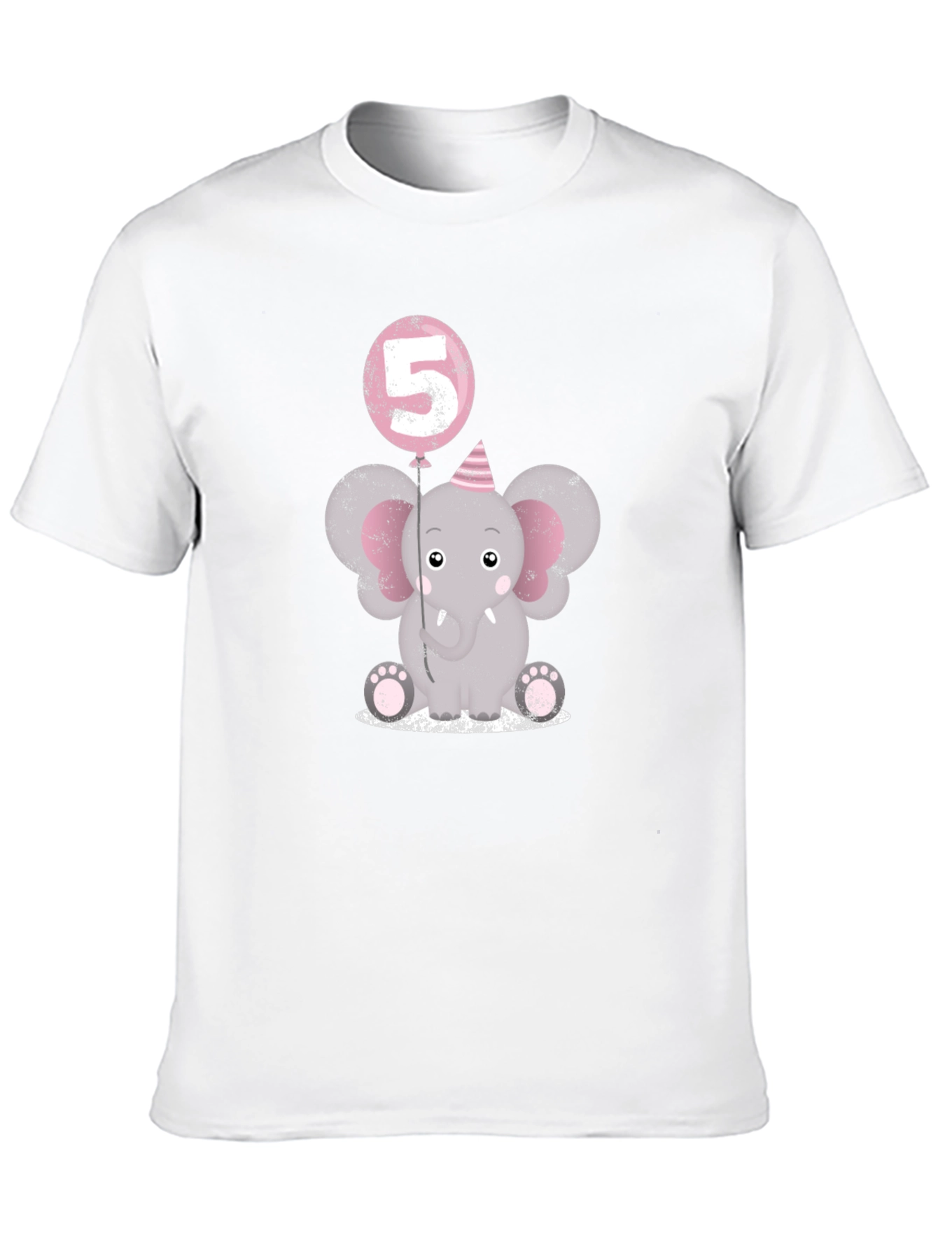 Birthday Elephant T-Shirt - Number 5 Balloon