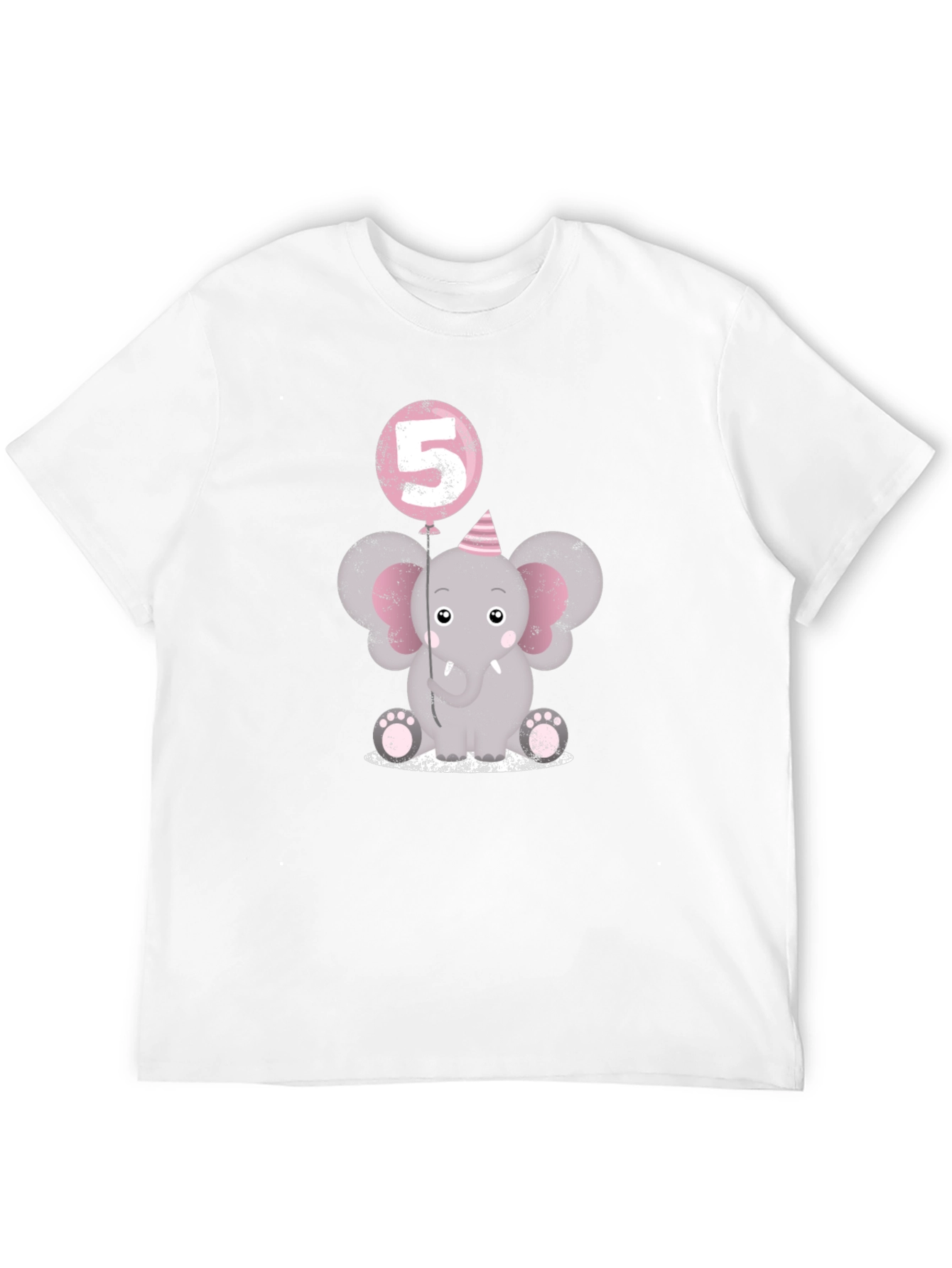Birthday Elephant T-Shirt - Number 5 Balloon