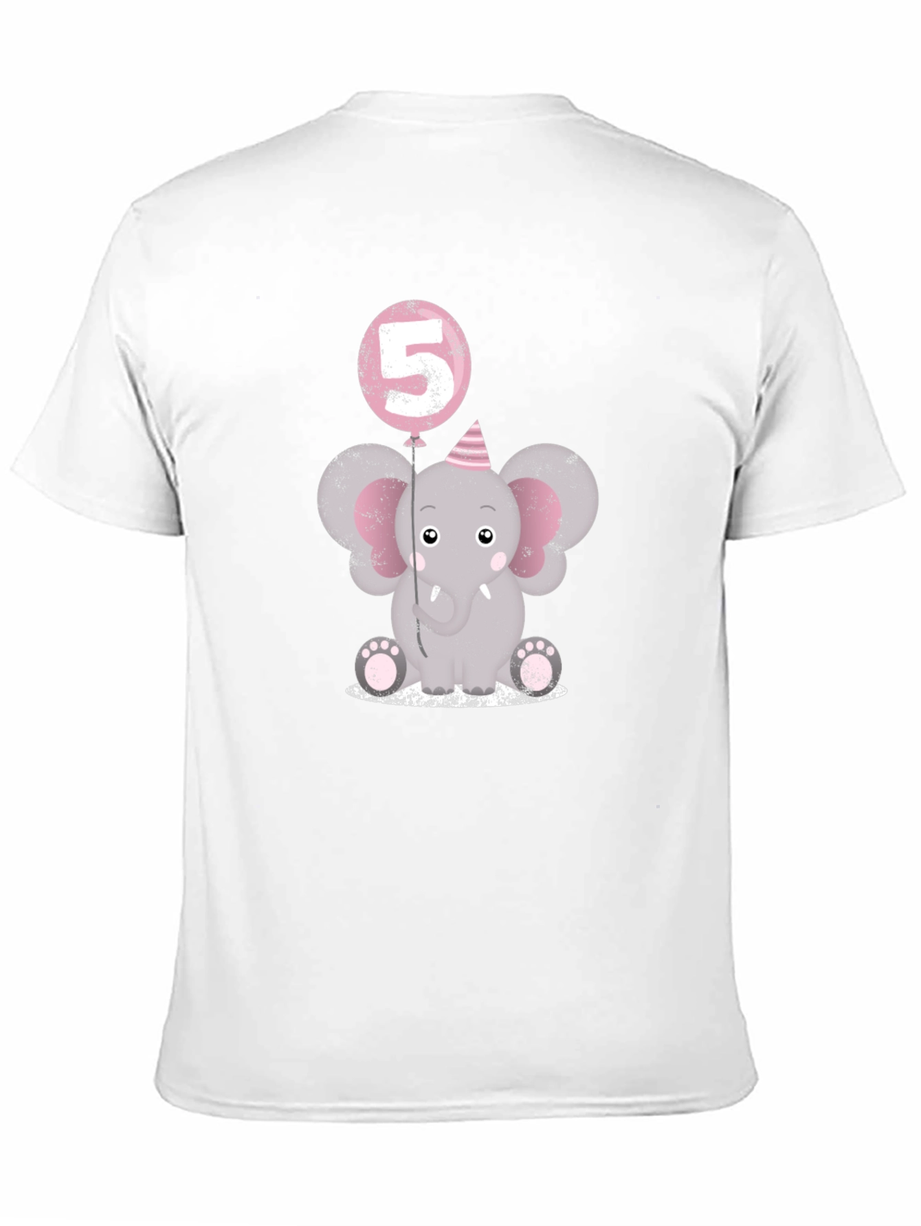 Birthday Elephant T-Shirt - Number 5 Balloon
