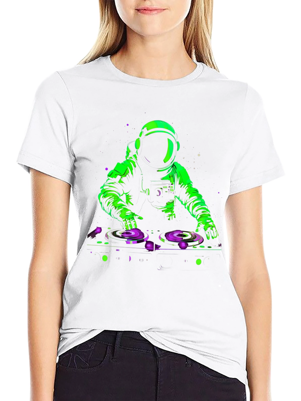 DJ Astronaut Graphic T-Shirt - Black
