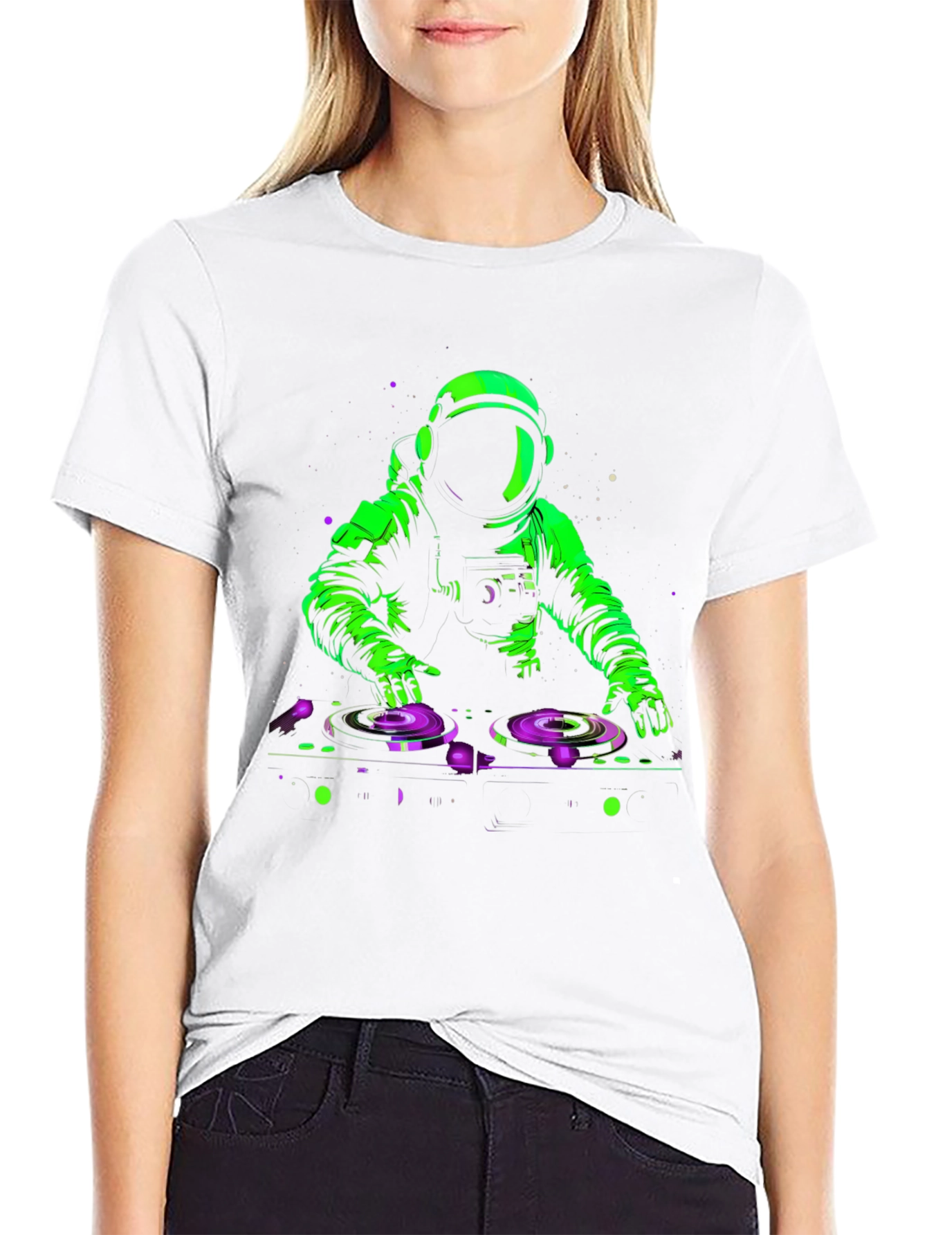 DJ Astronaut Graphic T-Shirt - Black
