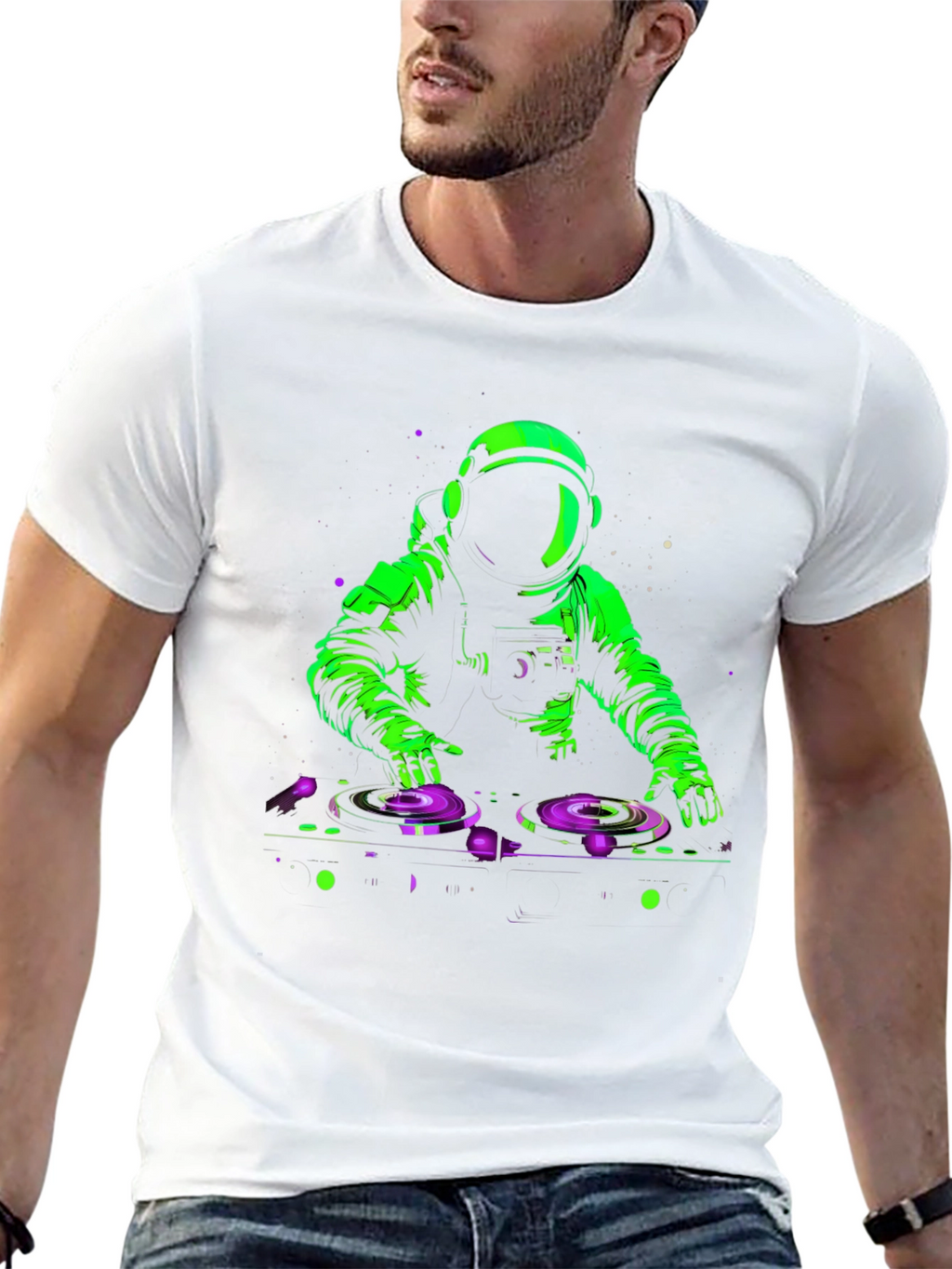 DJ Astronaut Graphic T-Shirt - Black