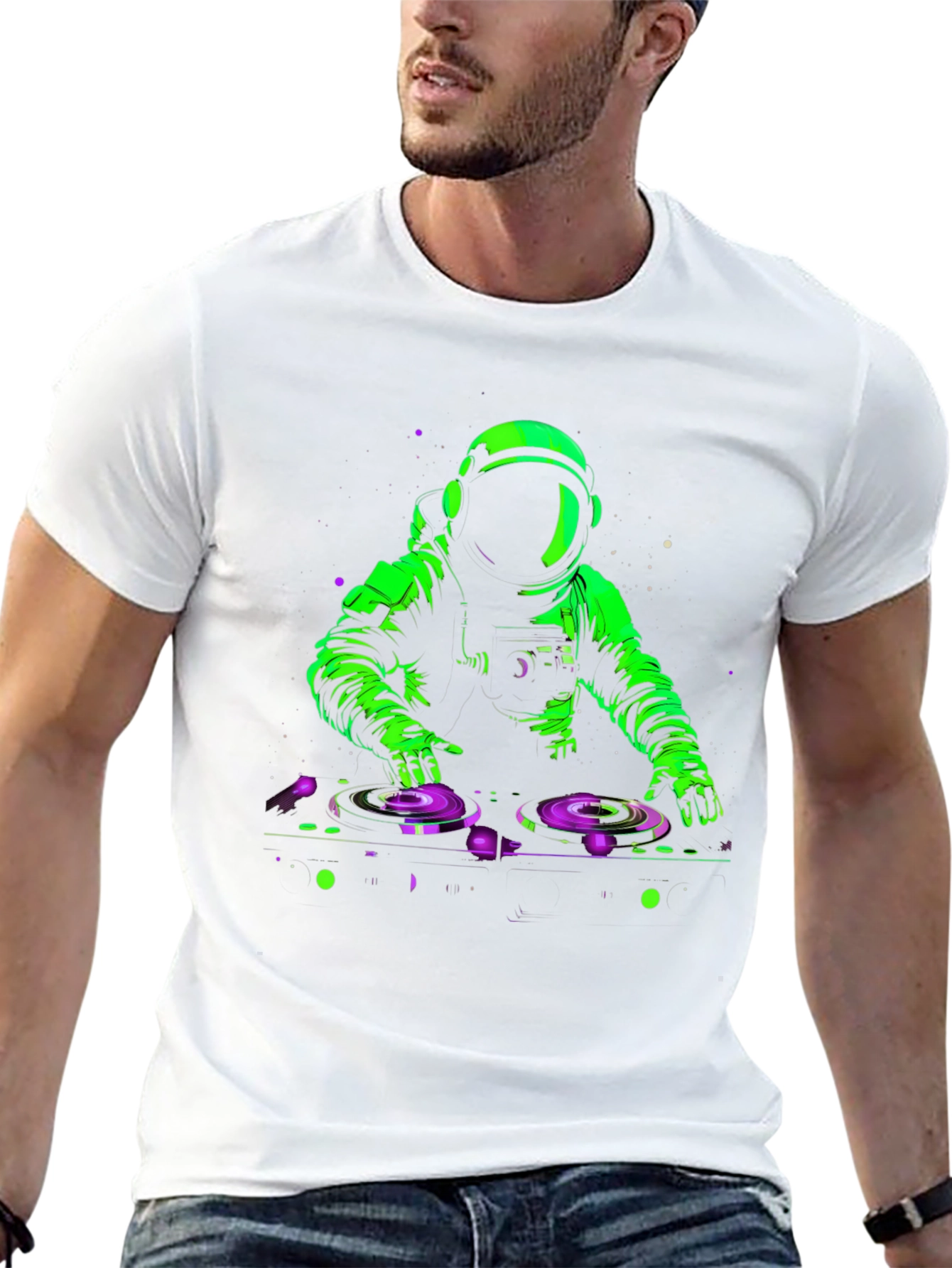DJ Astronaut Graphic T-Shirt - Black