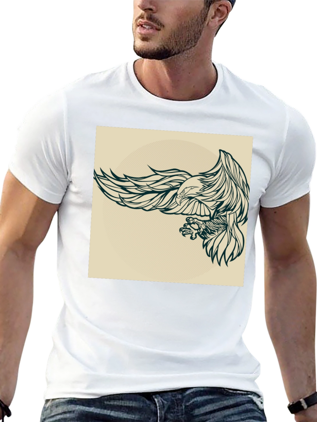 Eagle Graphic Black T-Shirt for Men
