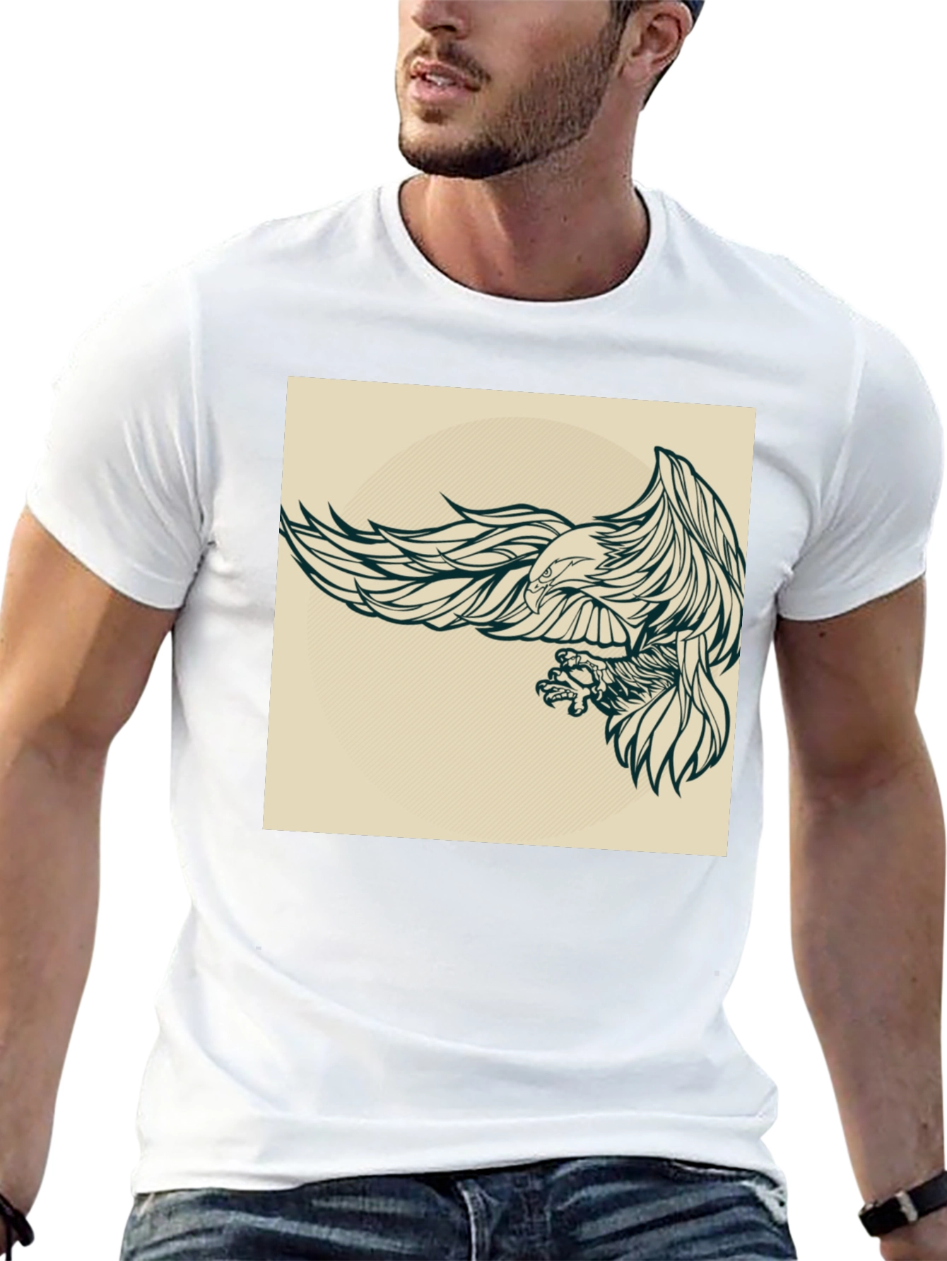 Eagle Graphic Black T-Shirt for Men