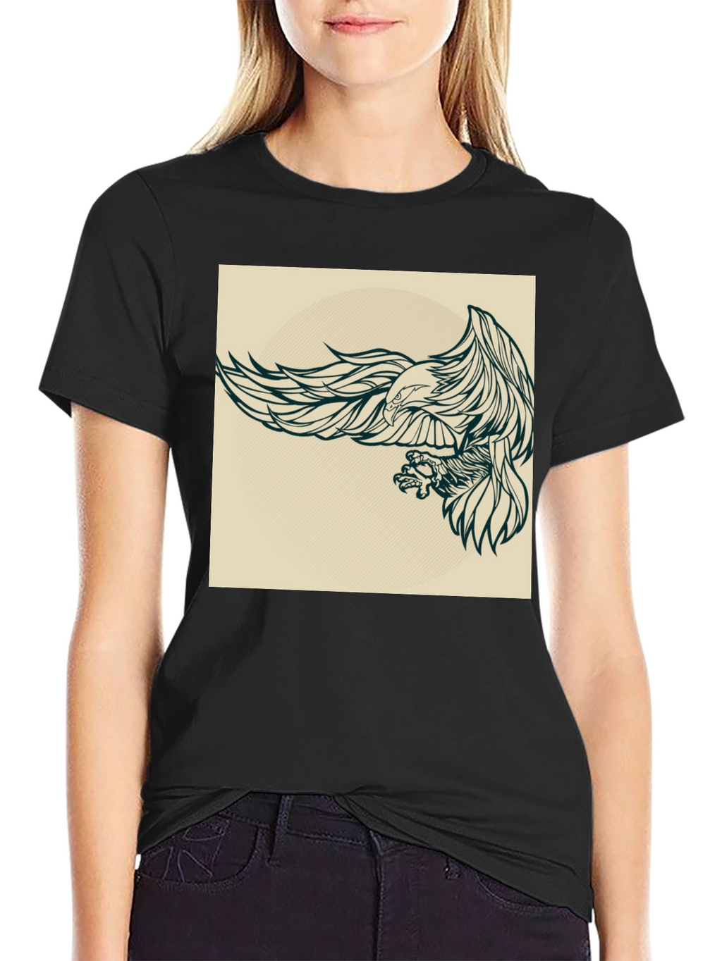 Eagle Graphic Black T-Shirt for Men