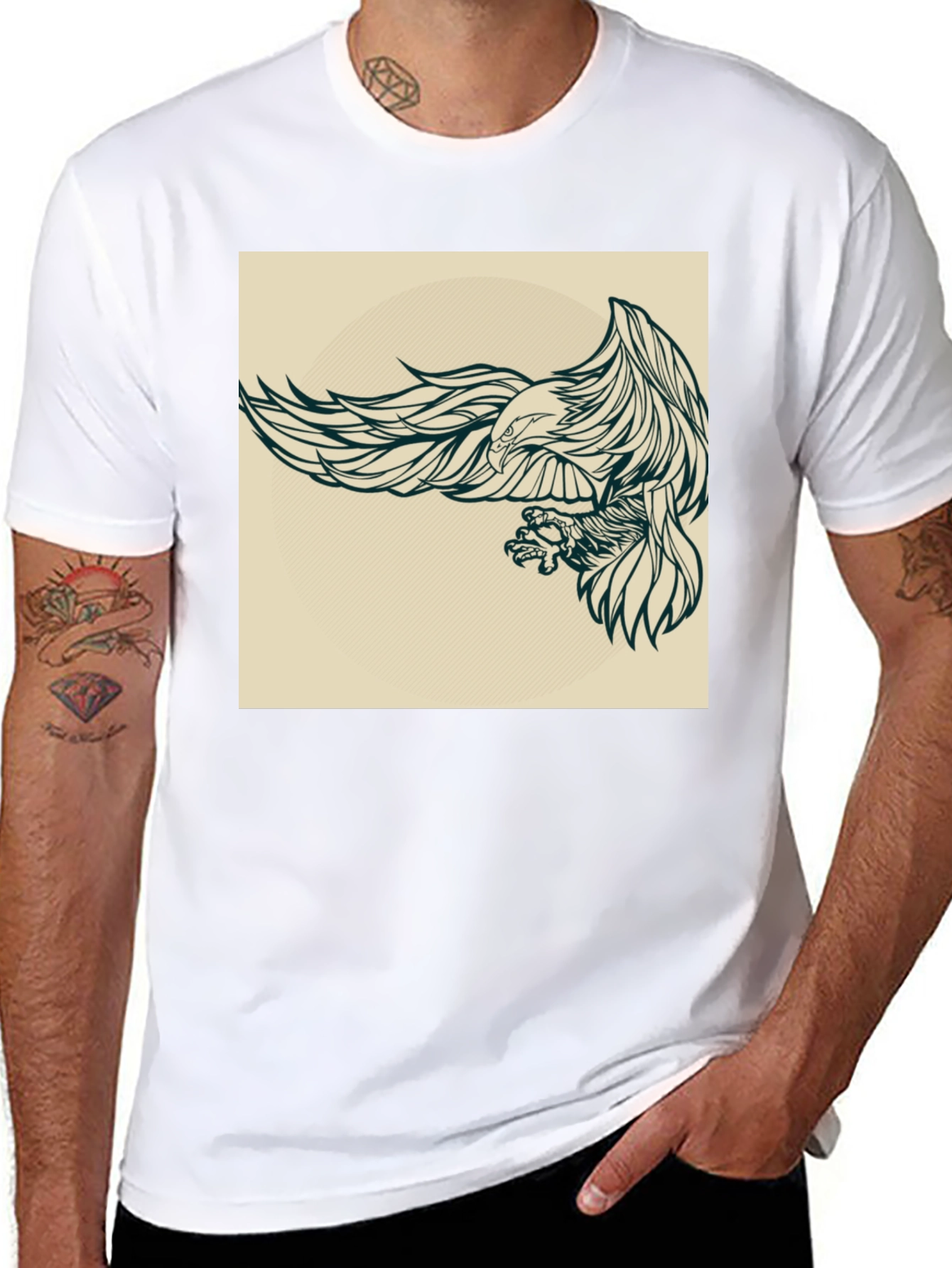 Eagle Graphic Black T-Shirt for Men