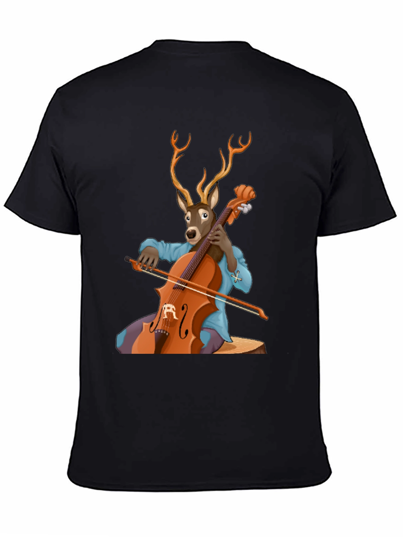 Deer Playing Cello Graphic Tee - Unique Animal Musician Design
