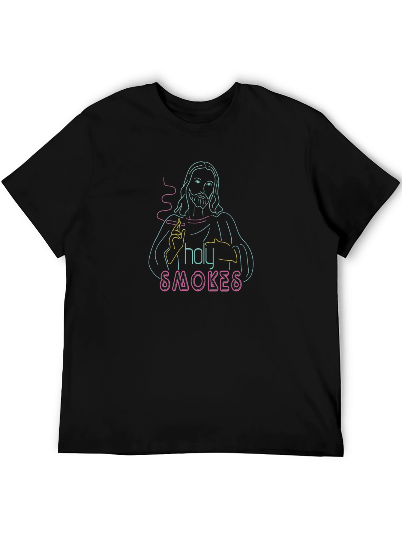 Holy Smokes Graphic Tee - Neon Jesus T-Shirt