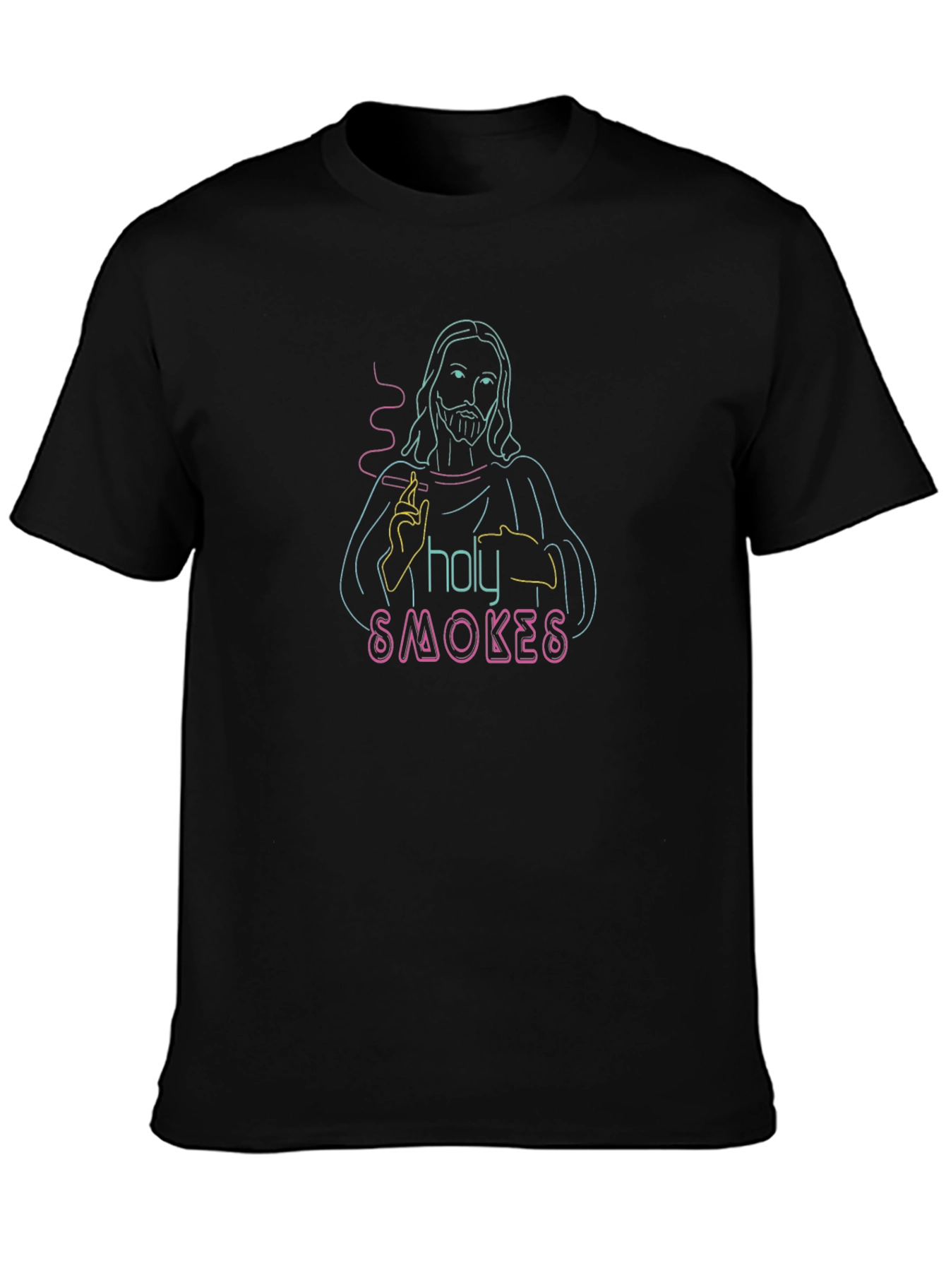 Holy Smokes Graphic Tee - Neon Jesus T-Shirt
