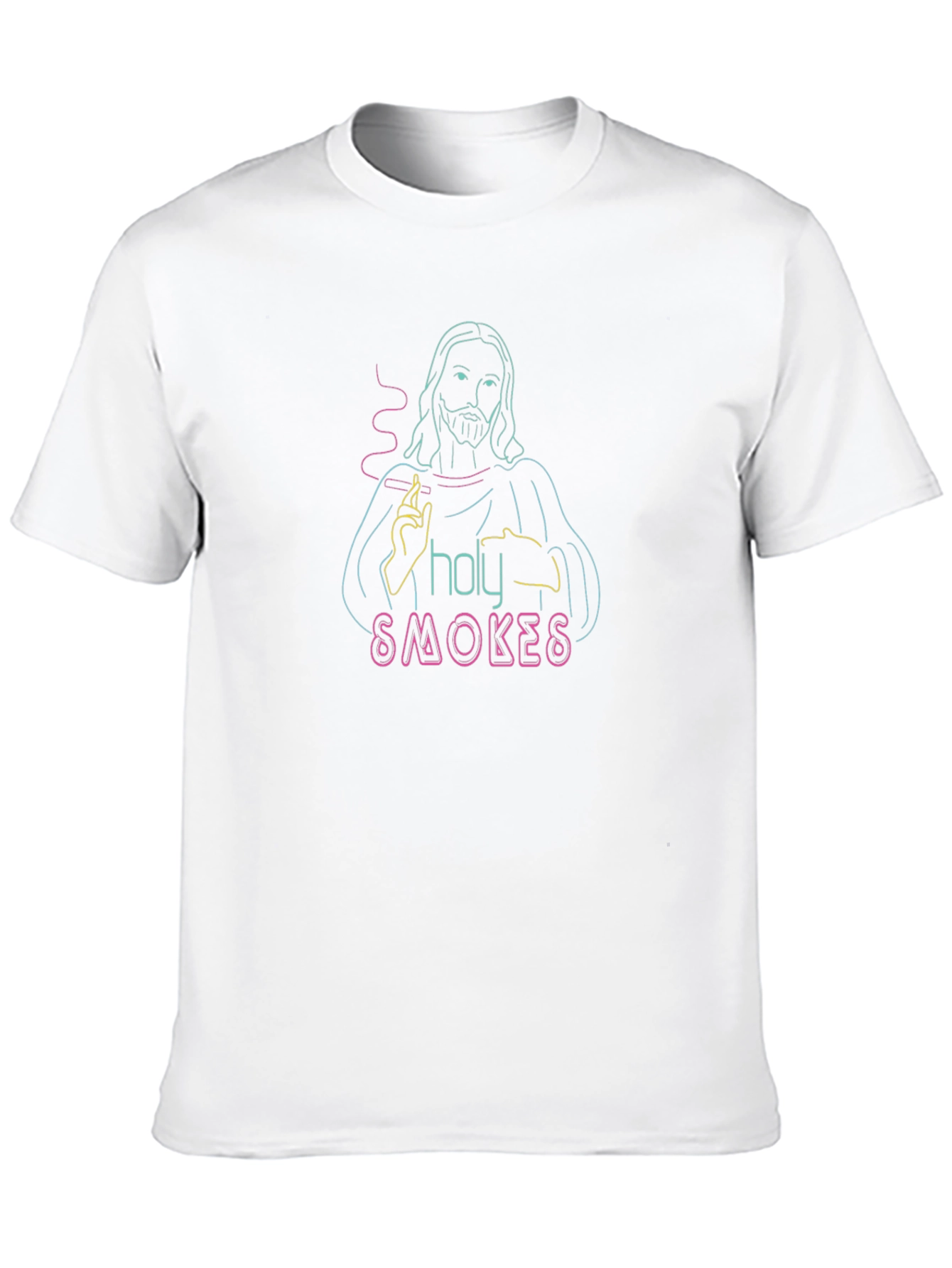 Holy Smokes Graphic Tee - Neon Jesus T-Shirt