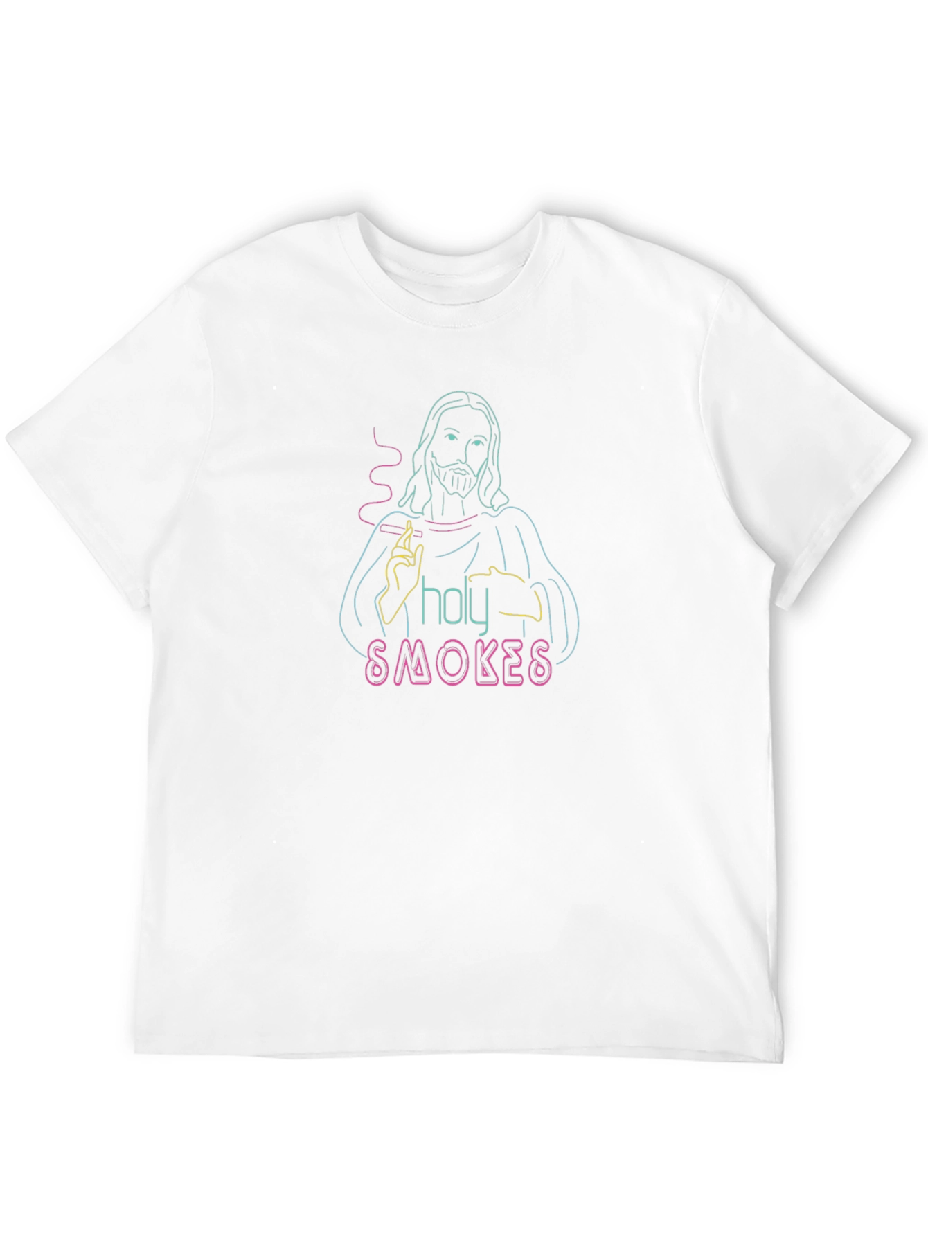 Holy Smokes Graphic Tee - Neon Jesus T-Shirt