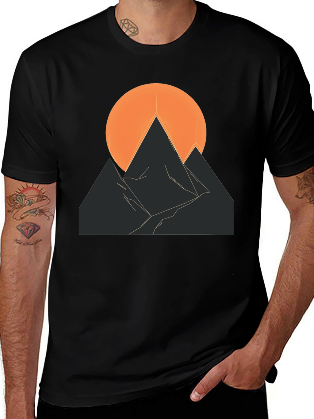Abstract Mountain Sunset Graphic Tee