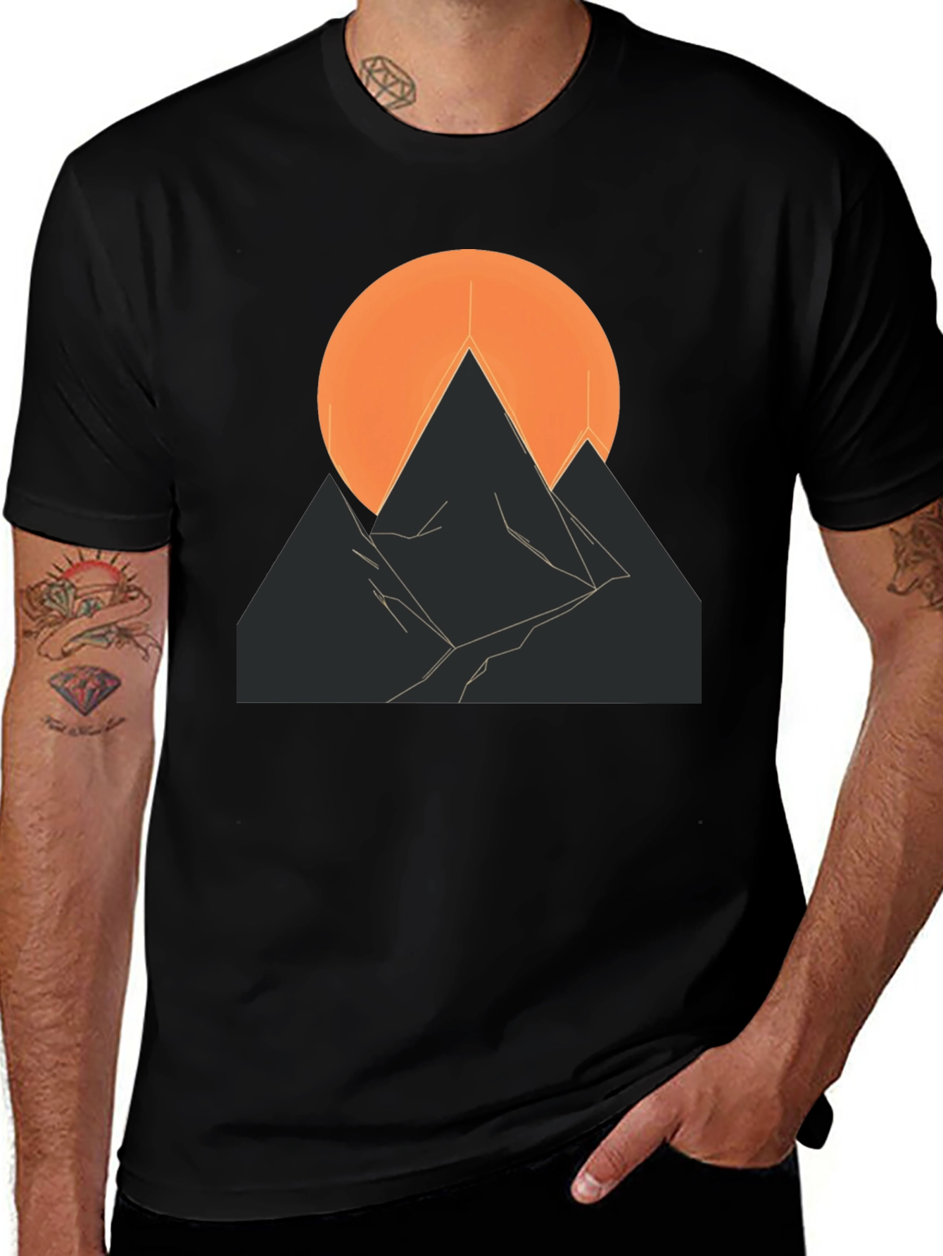Abstract Mountain Sunset Graphic Tee