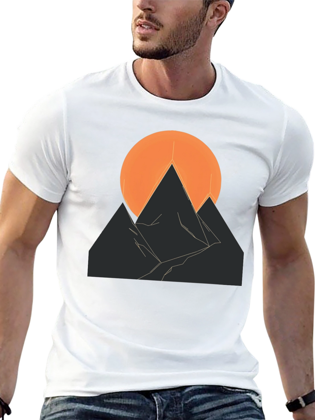 Abstract Mountain Sunset Graphic Tee