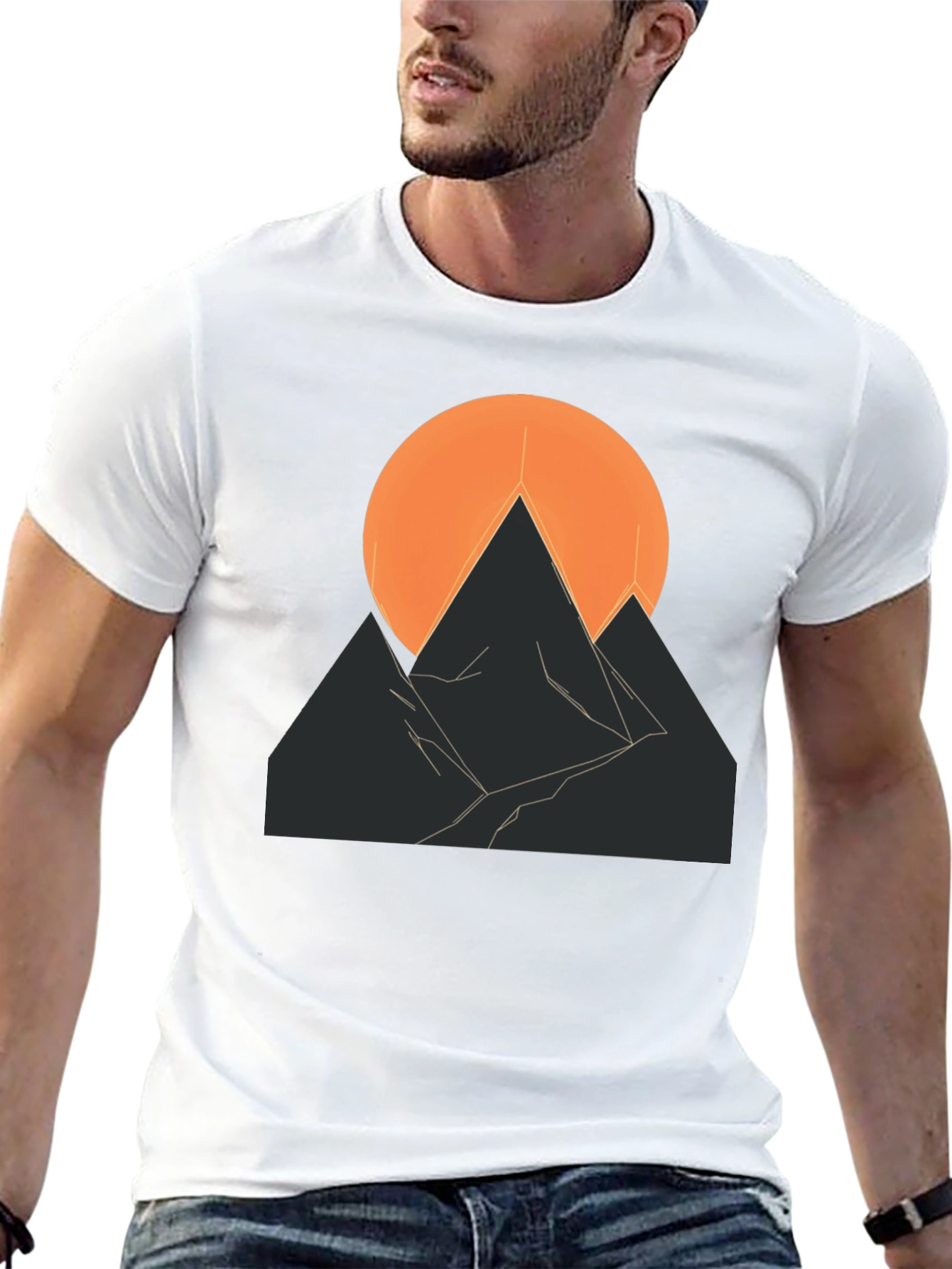 Abstract Mountain Sunset Graphic Tee