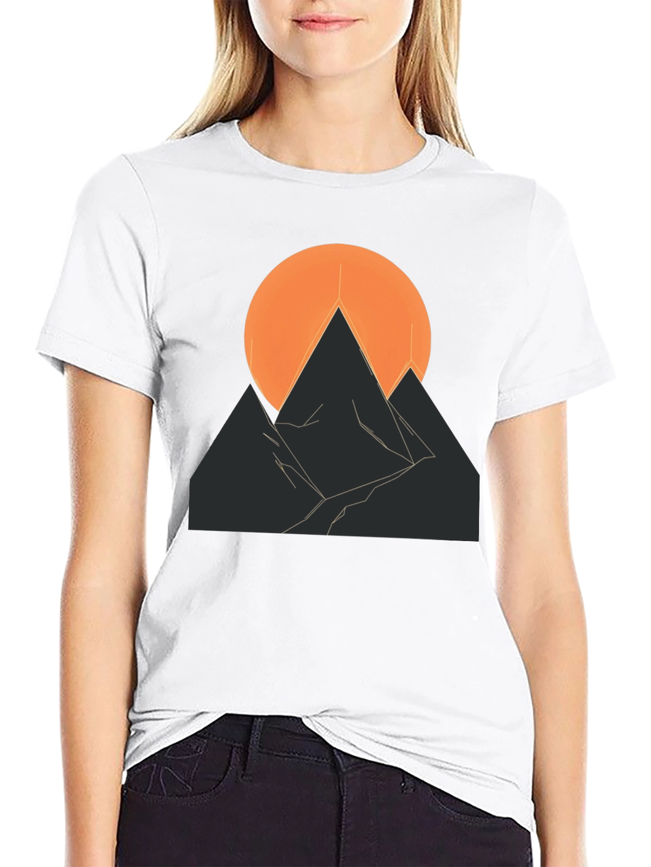 Abstract Mountain Sunset Graphic Tee