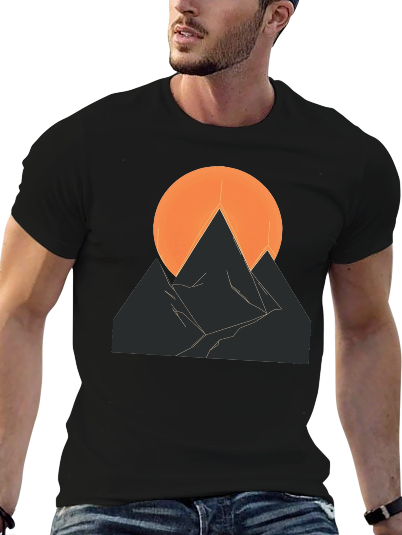 Abstract Mountain Sunset Graphic Tee