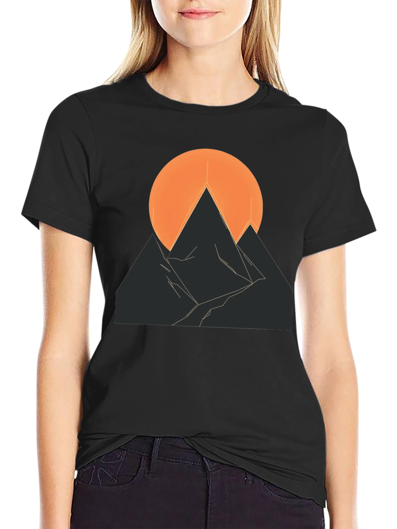Abstract Mountain Sunset Graphic Tee
