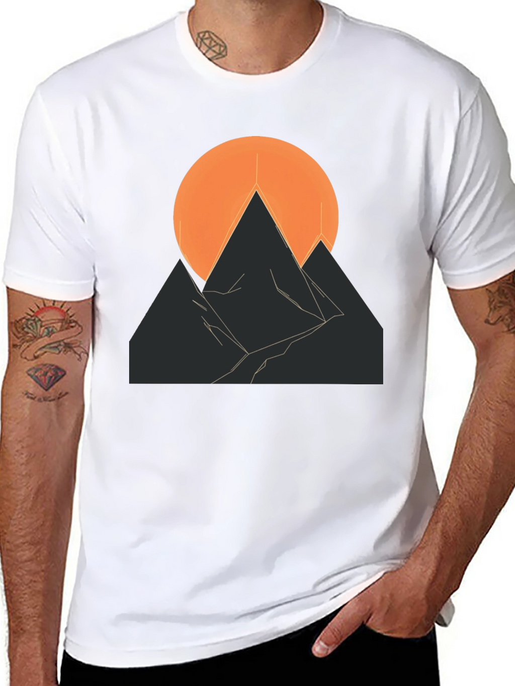 Abstract Mountain Sunset Graphic Tee