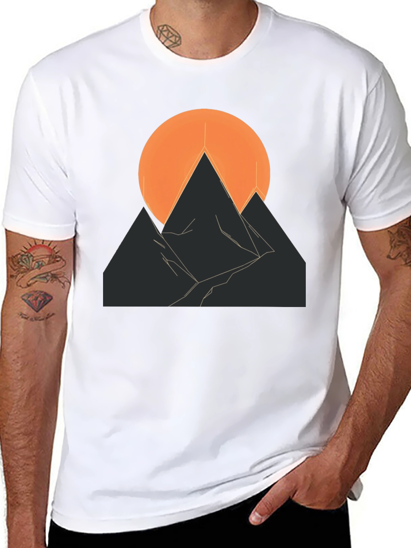 Abstract Mountain Sunset Graphic Tee